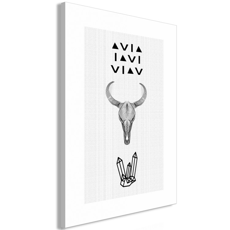 Canvas Primary symbols - an animal skull and a graphic motif with a crystal 117299 additionalImage 2