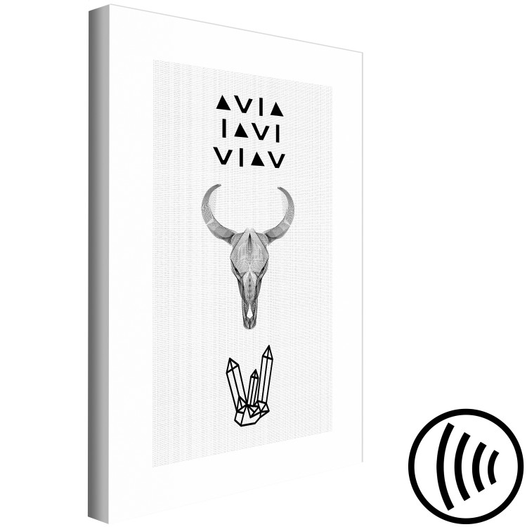 Canvas Primary symbols - an animal skull and a graphic motif with a crystal 117299 additionalImage 6