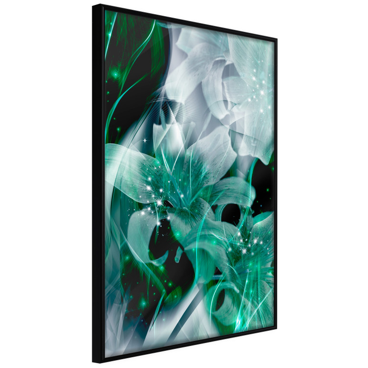 Wall Poster Enchanted Lilies - green-filled abstraction into shiny flowers 117899 additionalImage 10