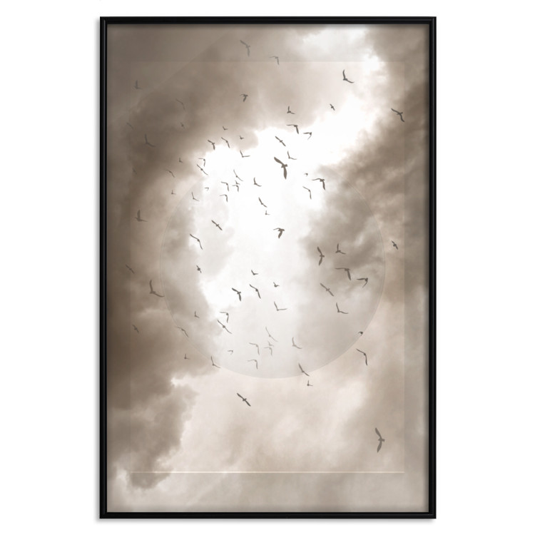 Poster Birds in the Clouds - autumn landscape of birds against a cloudy sky 119199 additionalImage 15