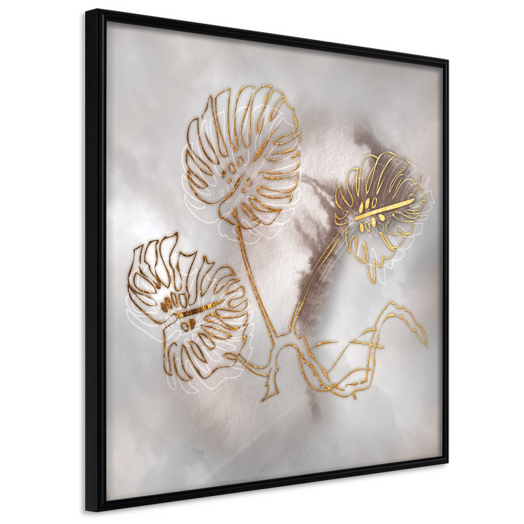Wall Poster Noble Monstera - abstraction with golden exotic leaves on a beige background 121899 additionalImage 12