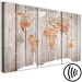 Canvas Print World Map: Wooden Stories (3 Parts) 122199 additionalThumb 6