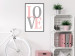 Wall Poster Gray Love - black and red blurred letters in an English text 122899 additionalThumb 4