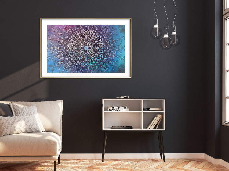 Wall Poster Center - patterned oriental mandala on colorful background in zen motif 123699 additionalImage 15