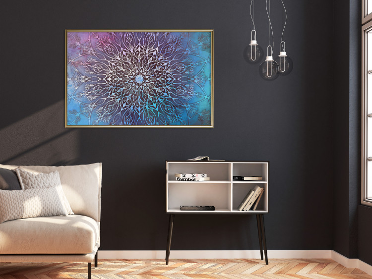 Wall Poster Center - patterned oriental mandala on colorful background in zen motif 123699 additionalImage 5