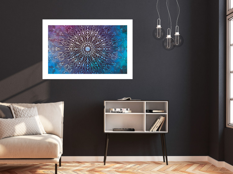 Wall Poster Center - patterned oriental mandala on colorful background in zen motif 123699 additionalImage 4