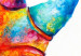 Canvas Rainbow Rhino (1-part) wide - futuristic abstraction 127199 additionalThumb 5