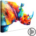 Canvas Rainbow Rhino (1-part) wide - futuristic abstraction 127199 additionalThumb 6