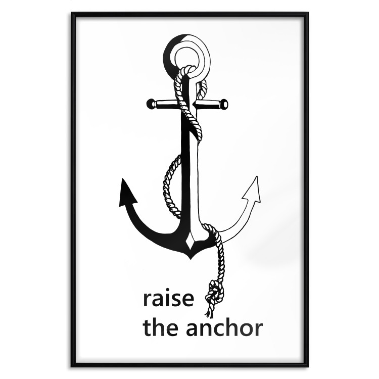 Poster Raise the Anchor - ship anchor and English inscriptions on white background 127899 additionalImage 18