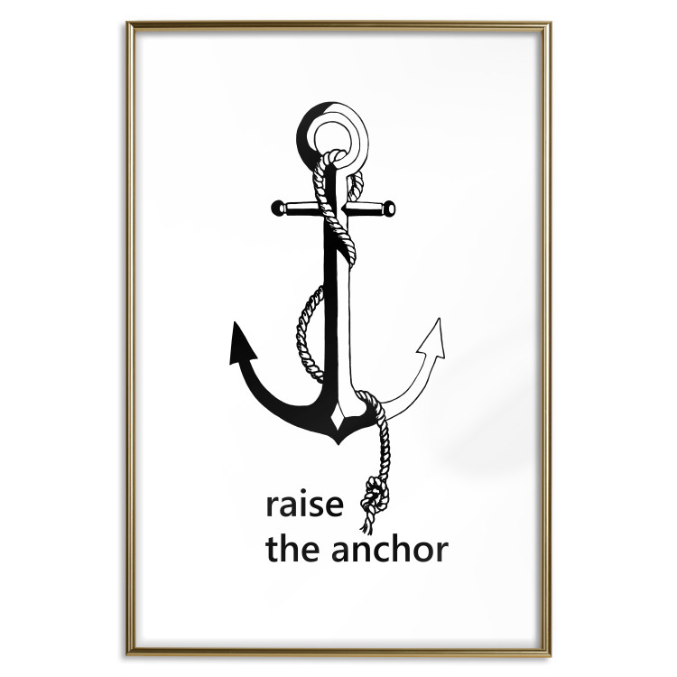 Poster Raise the Anchor - ship anchor and English inscriptions on white background 127899 additionalImage 16