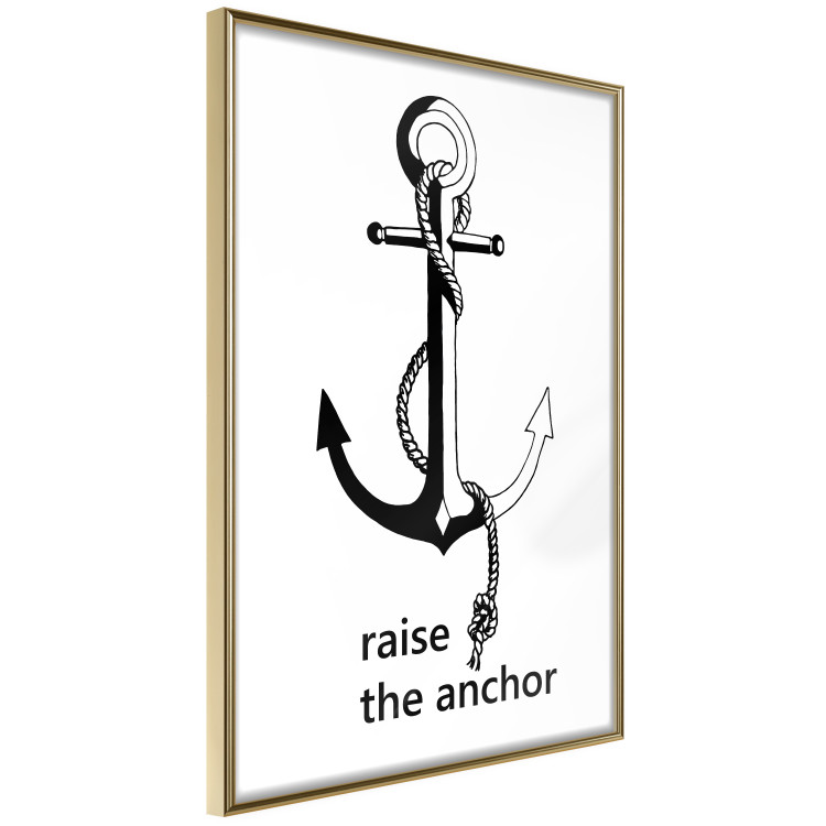 Poster Raise the Anchor - ship anchor and English inscriptions on white background 127899 additionalImage 10