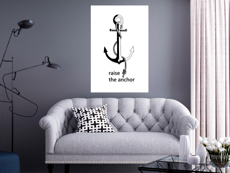 Poster Raise the Anchor - ship anchor and English inscriptions on white background 127899 additionalImage 6