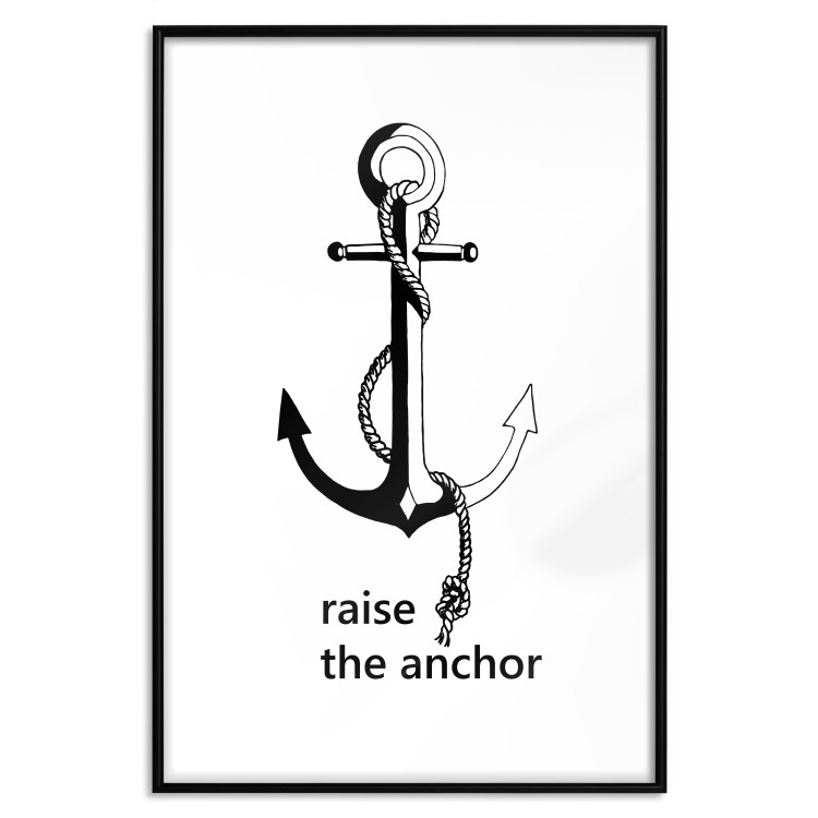 Poster Raise the Anchor - ship anchor and English inscriptions on white background 127899 additionalImage 17