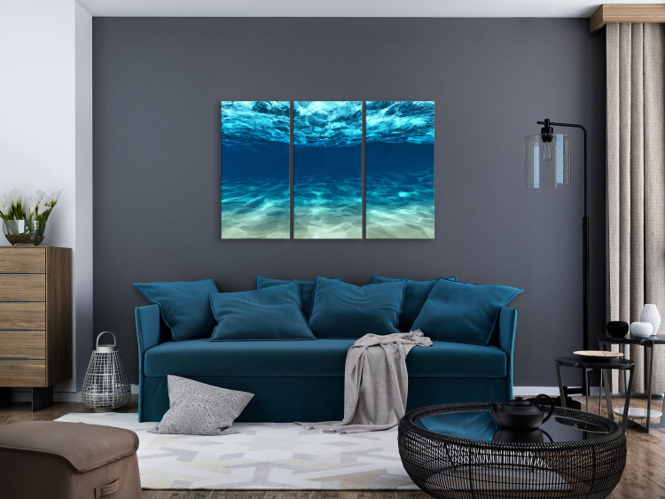 Canvas Ocean Glow (3-part) - underwater marine world landscape 128799 additionalImage 3