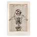 Wall Poster Lady Skeleton - unusual vintage-style fantasy with a newspaper background 129099