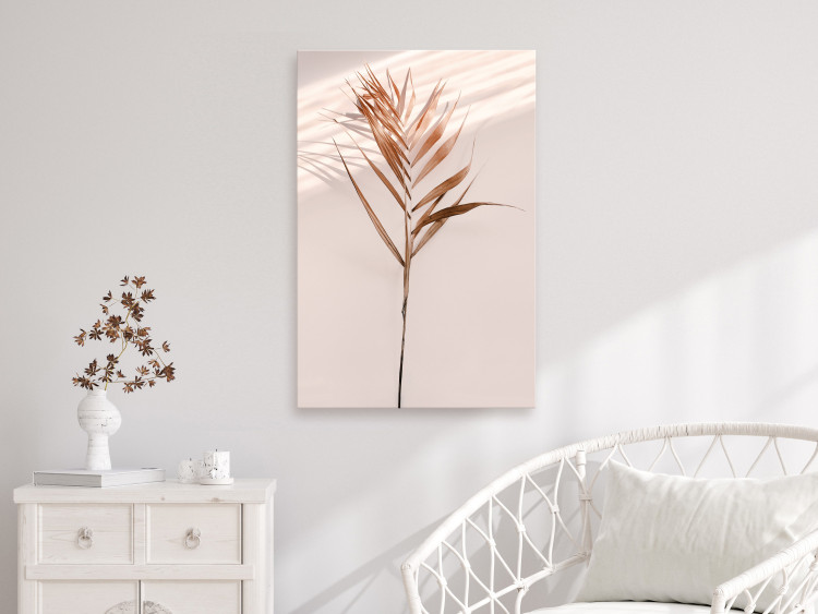 Canvas Art Print Exotic Shade (1-part) vertical - palm leaves in sepia motif 129499 additionalImage 3