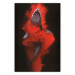 Wall Poster King of the Oceans - abstract shark amidst redness on a black background 129799