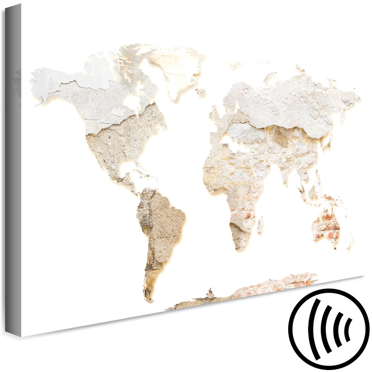 Canvas Print Raw World (1-piece) Vertical - world map in wall texture 131699 additionalImage 6