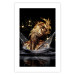 Wall Poster Golden Dream - abstract golden figure of a woman in water on a black background 132199 additionalThumb 25