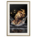 Wall Poster Golden Dream - abstract golden figure of a woman in water on a black background 132199 additionalThumb 20