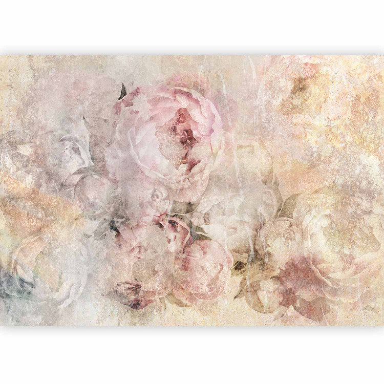Wall Mural Powder blooms - retro floral motif with peonies with pattern 135799 additionalImage 1