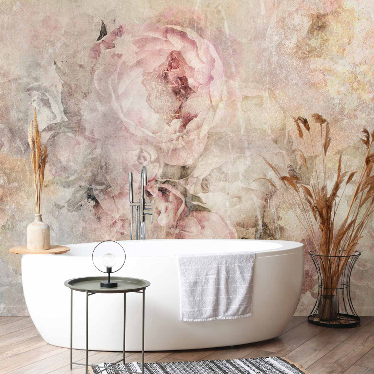Wall Mural Powder blooms - retro floral motif with peonies with pattern 135799 additionalImage 8