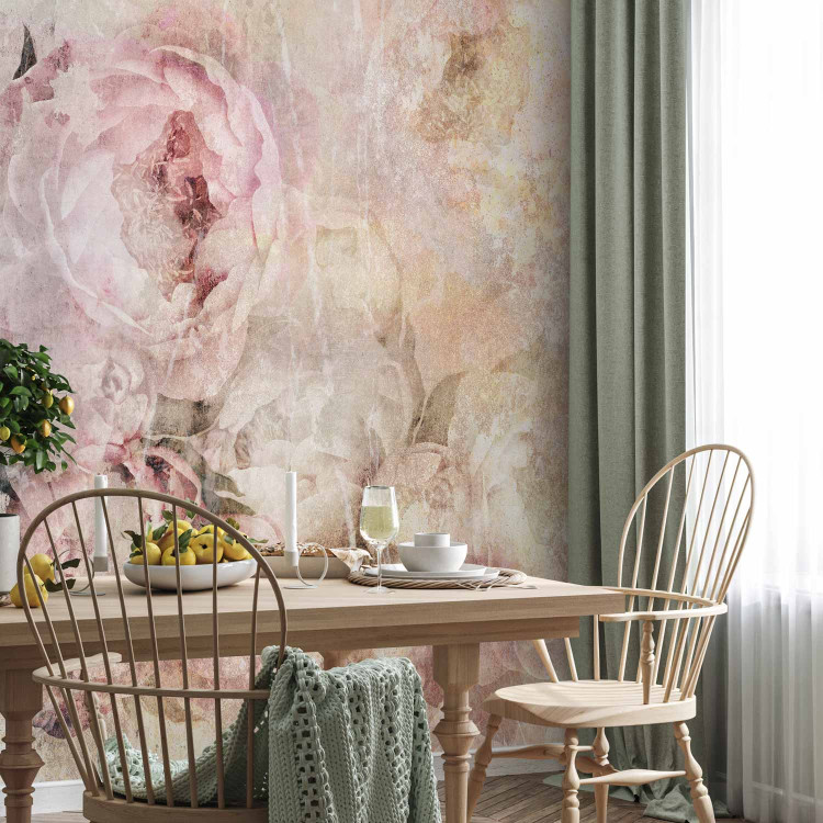 Wall Mural Powder blooms - retro floral motif with peonies with pattern 135799 additionalImage 4