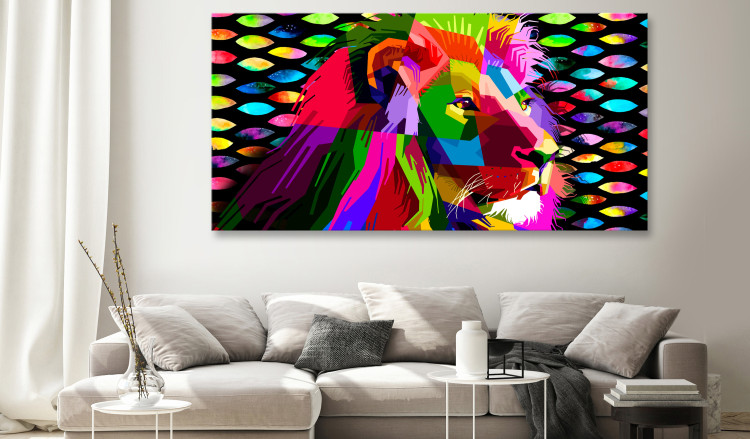 Large canvas print Rainbow Lion II [Large Format] 136399 additionalImage 6