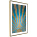 Poster Beyond the Horizon - abstract golden sun with figures on a blue background 137699 additionalThumb 2