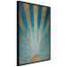 Poster Beyond the Horizon - abstract golden sun with figures on a blue background 137699 additionalThumb 4