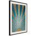 Poster Beyond the Horizon - abstract golden sun with figures on a blue background 137699 additionalThumb 8