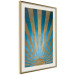 Poster Beyond the Horizon - abstract golden sun with figures on a blue background 137699 additionalThumb 3