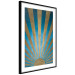 Poster Beyond the Horizon - abstract golden sun with figures on a blue background 137699 additionalThumb 4