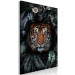 Canvas Art Print Tiger in Leaves (1-piece) Vertical - wild animal in the jungle 138599 additionalThumb 2