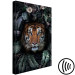 Canvas Art Print Tiger in Leaves (1-piece) Vertical - wild animal in the jungle 138599 additionalThumb 6