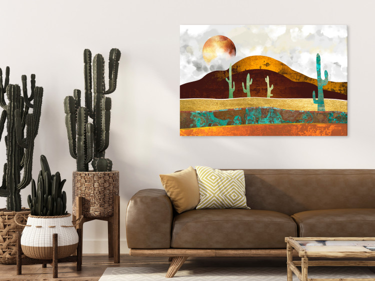 Canvas Print Cactus Landscape (1-piece) Wide - desert landscape in sunlight 142999 additionalImage 3