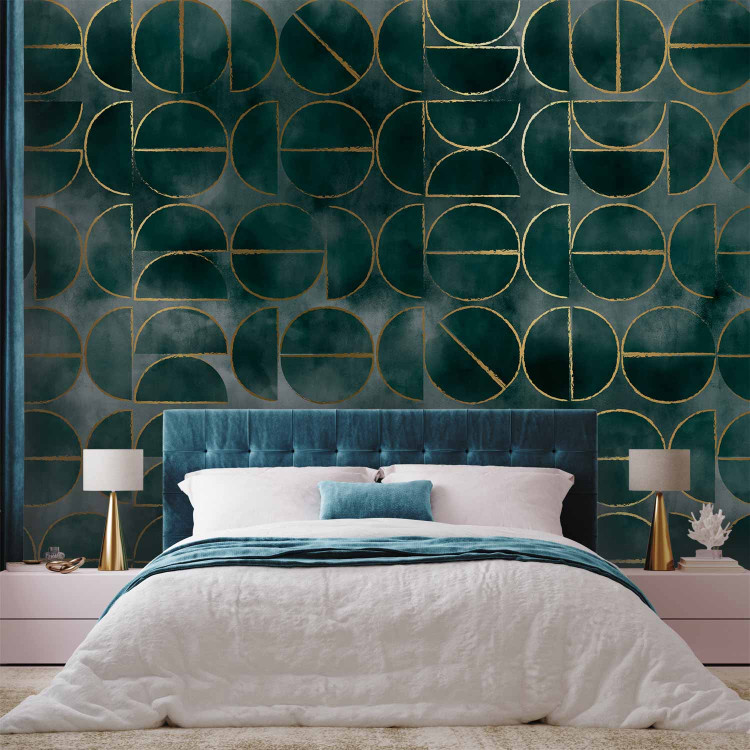 Wall Mural Gold abstraction - geometric composition in art deco style frame 143199 additionalImage 2