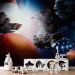Photo Wallpaper Children's landscape - cosmos motif with planets and spaceships 143499 additionalThumb 4