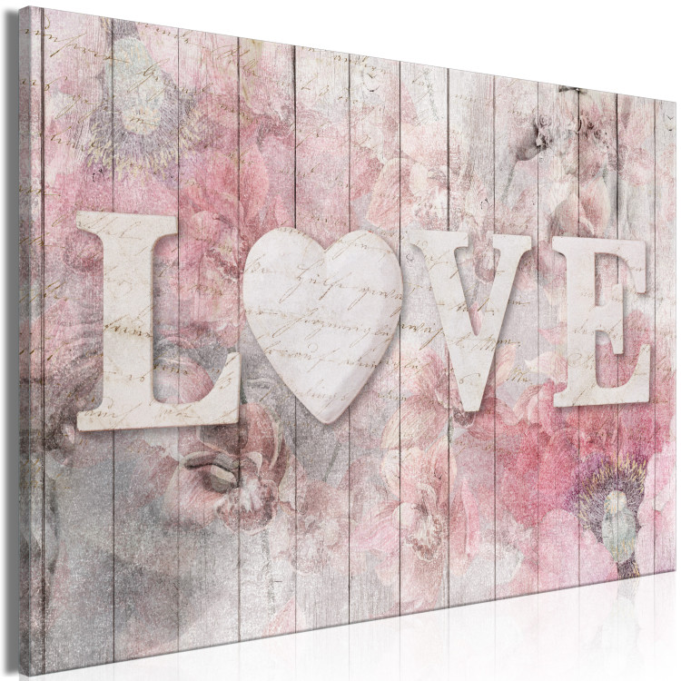 Canvas Print Love Poetry (1-piece) Wide - wooden English text 143699 additionalImage 2