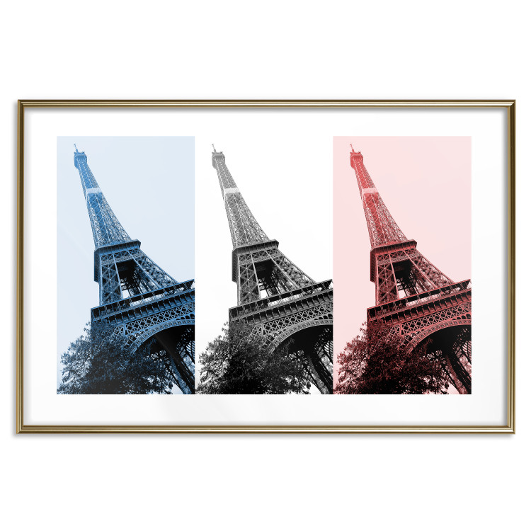 Poster Paris Collage - Three Photos of the Eiffel Tower in the National Colors of France 144799 additionalImage 20