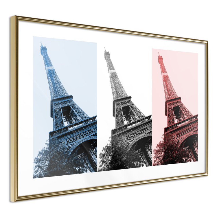 Poster Paris Collage - Three Photos of the Eiffel Tower in the National Colors of France 144799 additionalImage 7
