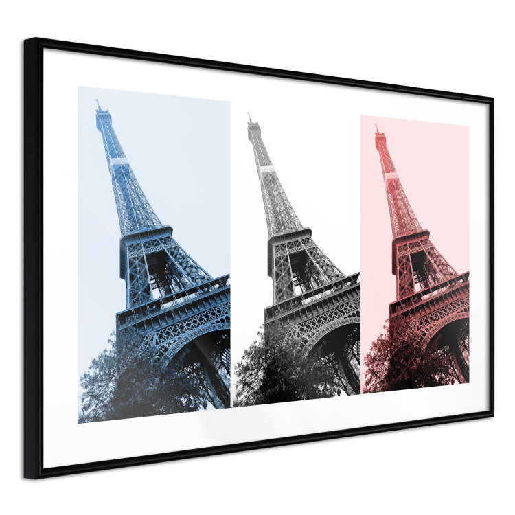 Poster Paris Collage - Three Photos of the Eiffel Tower in the National Colors of France 144799 additionalImage 9