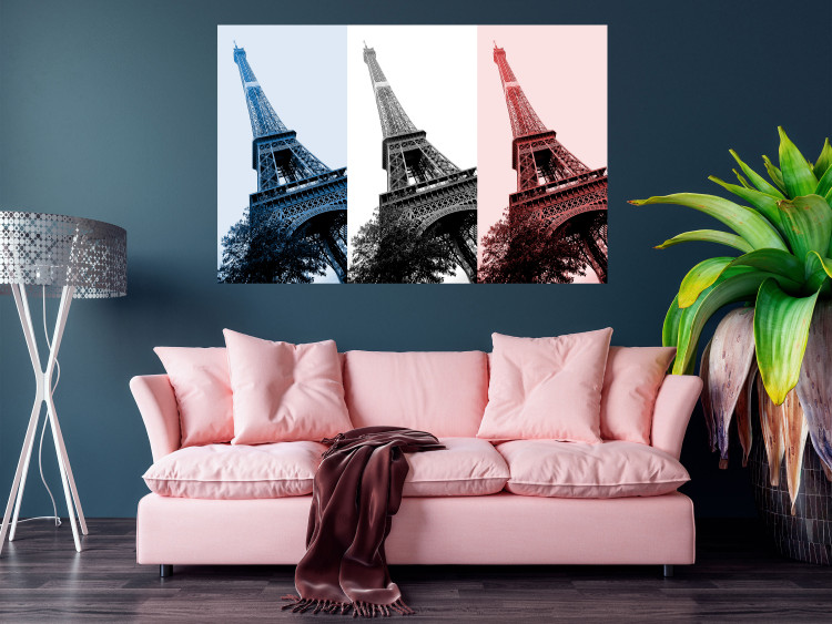 Poster Paris Collage - Three Photos of the Eiffel Tower in the National Colors of France 144799 additionalImage 6