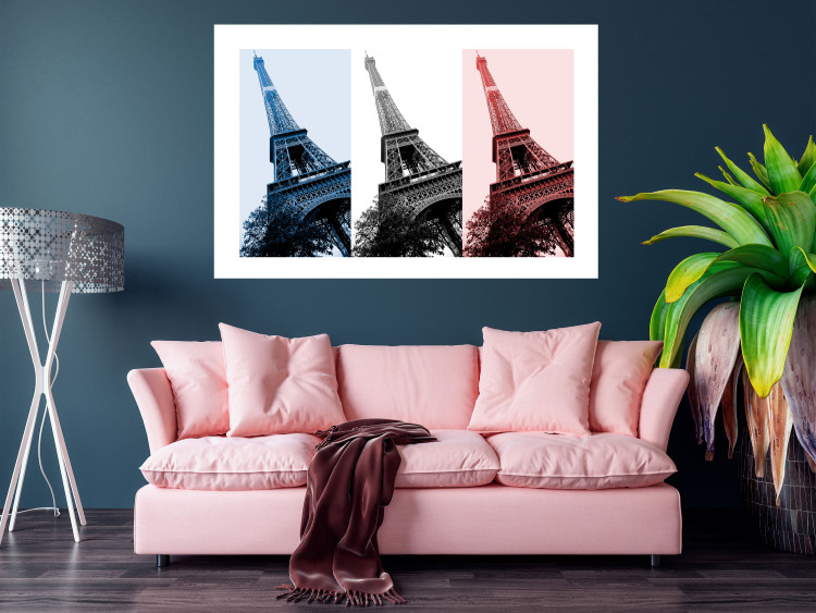 Poster Paris Collage - Three Photos of the Eiffel Tower in the National Colors of France 144799 additionalImage 12