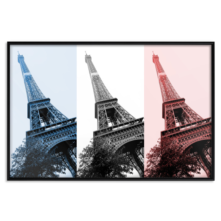 Poster Paris Collage - Three Photos of the Eiffel Tower in the National Colors of France 144799 additionalImage 16
