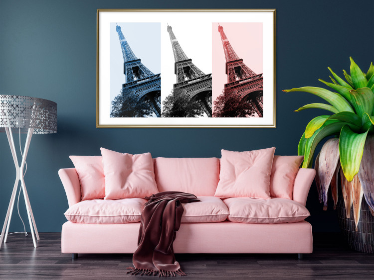 Poster Paris Collage - Three Photos of the Eiffel Tower in the National Colors of France 144799 additionalImage 15