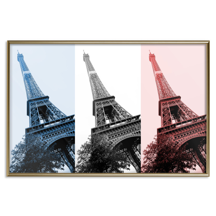 Poster Paris Collage - Three Photos of the Eiffel Tower in the National Colors of France 144799 additionalImage 17