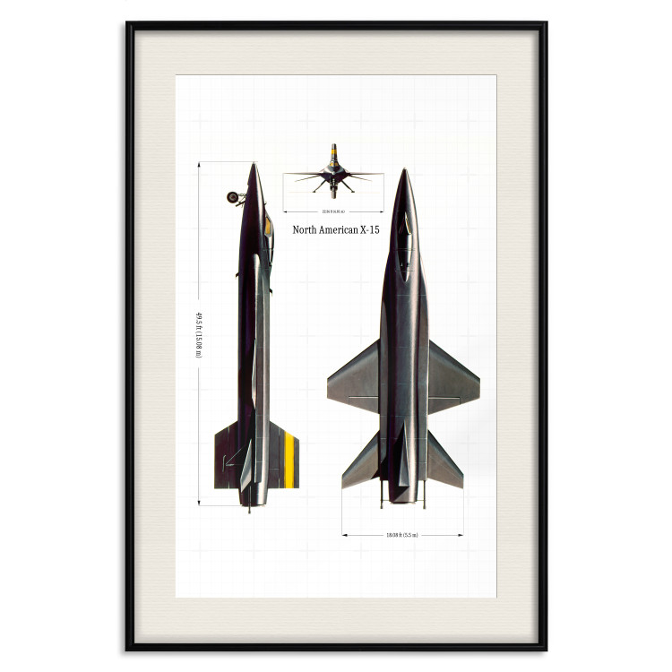 Wall Poster North American X-15 - Rocket Plane in Projection with Dimensions 146299 additionalImage 24
