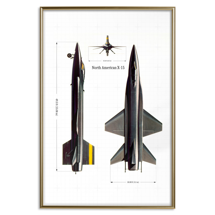 Wall Poster North American X-15 - Rocket Plane in Projection with Dimensions 146299 additionalImage 23