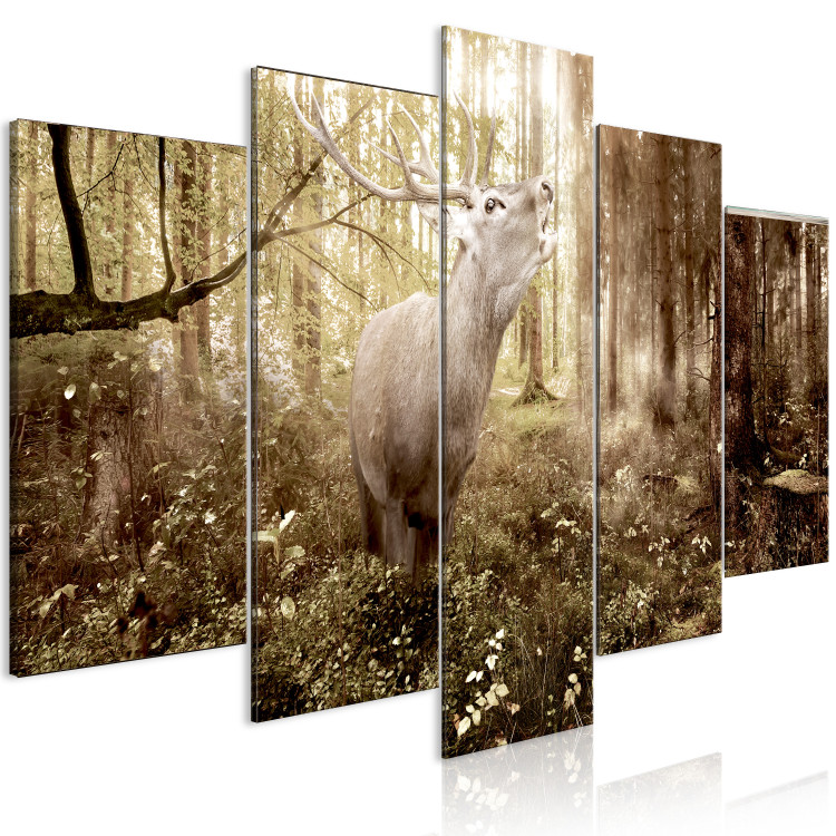 Canvas Art Print Forest Sovereign (5-piece) Wide - composition with an animal motif 149099 additionalImage 2